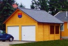 Betondoppelgarage mit verklinkerten Außenwänden, Giebel mit Harzer Holzbeschlag, 30° Satteldach